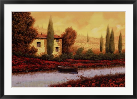 Framed Al Tramonto Sul Fiume Print