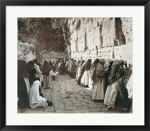 Framed Jews At the Wailing Wall in Jerusalem Print