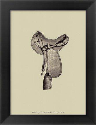 Framed Antique Saddle I Print