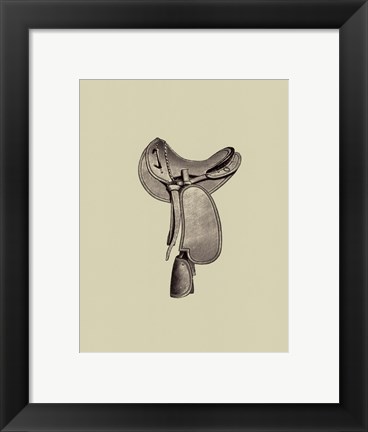 Framed Antique Saddle I Print