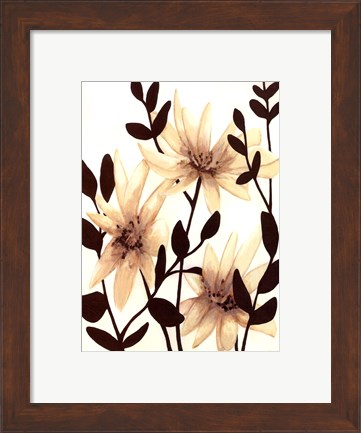 Framed Blossoming Silhouette II Print