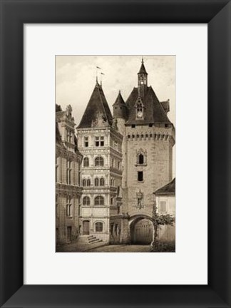 Framed Small Sepia Chateaux VI Print