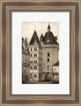 Framed Small Sepia Chateaux VI Print