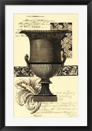 Framed Transitional Sepia Urn I Print