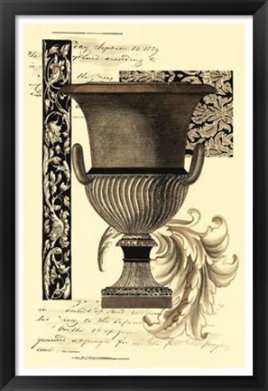 Framed Transitional Sepia Urn II Print