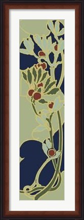 Framed Nouveau Floral Panel II Print