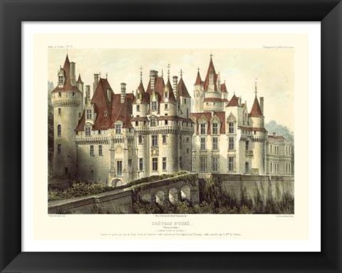 Framed Petite French Chateaux VII Print