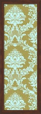 Framed Vivid Damask In Gold I Print