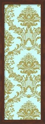 Framed Vivid Damask In Gold II Print