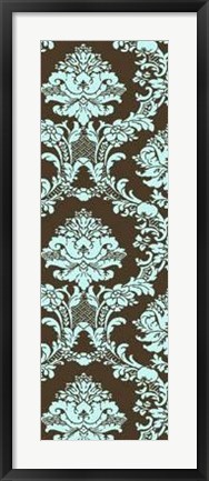 Framed Vivid Damask In Blue I Print