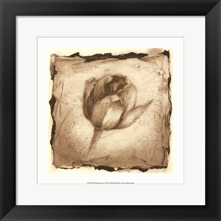 Framed Floral Impression I Print