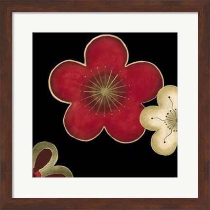 Framed Pop Blossoms In Red II Print