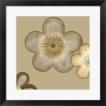 Framed Pop Blossoms In Neutral II Print