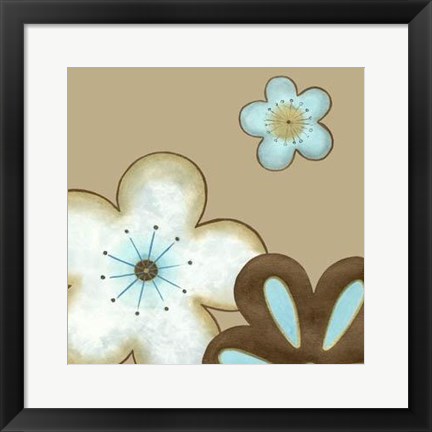 Framed Pop Blossoms In Blue I Print