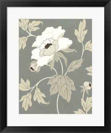 Framed Peony Elegance I Print