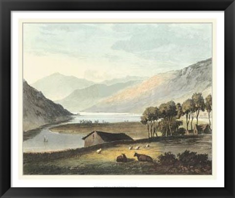 Framed Picturesque English Lake I Print