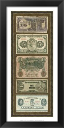 Framed Foreign Currency Panel I Print