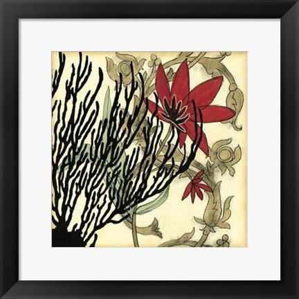 Framed Coral Tapestry IV Print