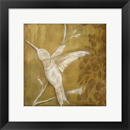 Framed Wings and Damask II Print