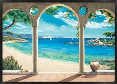 Framed Mediterranean Bay Print