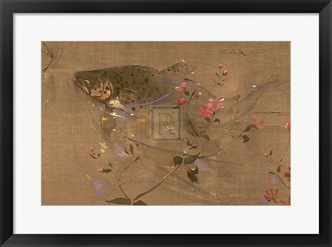 Framed Trout Rising Print