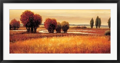 Framed Golden Reflections I Print