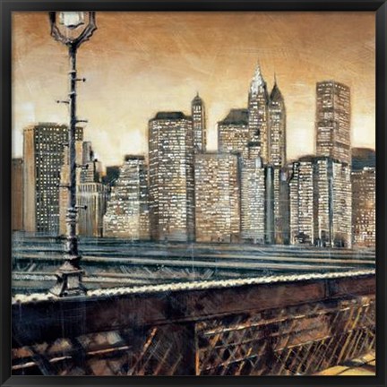 Framed Manhattan Sunset I Print