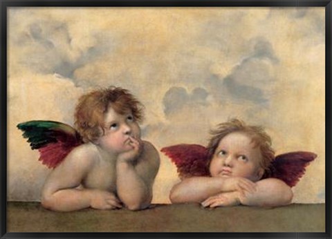 Framed Cherubim Putti Angels of The Sistine Madonna, c.1514 Print