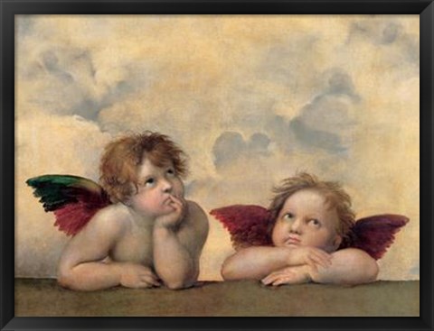 Framed Cherubim Putti Angels of The Sistine Madonna, c.1514 Print