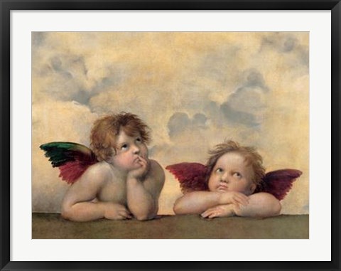 Framed Cherubim Putti Angels of The Sistine Madonna, c.1514 Print