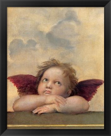 Framed Cherubim Putti Angels of The Sistine Madonna, c.1514 (detail - right side) Print