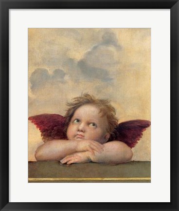 Framed Cherubim Putti Angels of The Sistine Madonna, c.1514 (detail - right side) Print