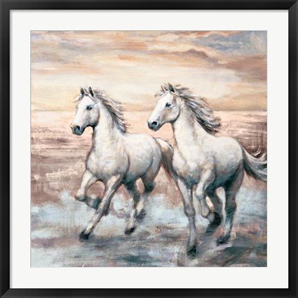 Framed Running Horses I Print