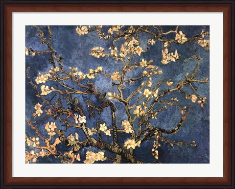 Framed Blossoming Almond Tree, Saint-Remy, c.1890 Print