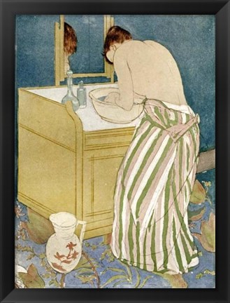 Framed Woman Bathing Print