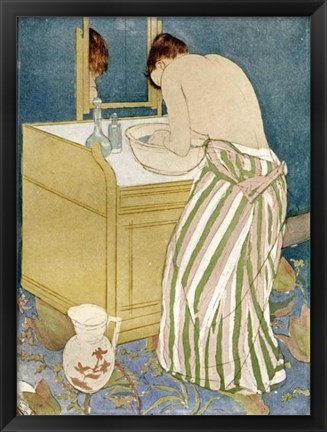 Framed Woman Bathing Print