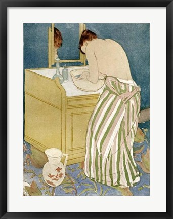 Framed Woman Bathing Print