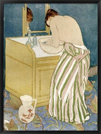 Framed Woman Bathing Print