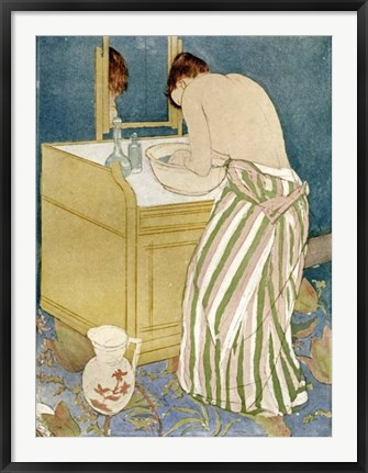 Framed Woman Bathing Print