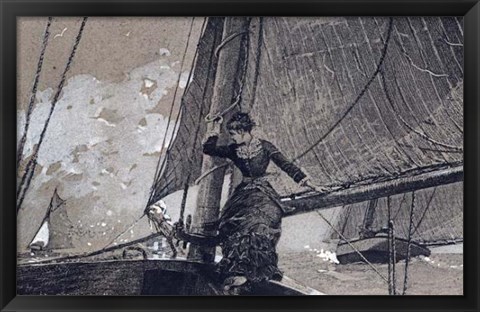 Framed Yachting Girl Print