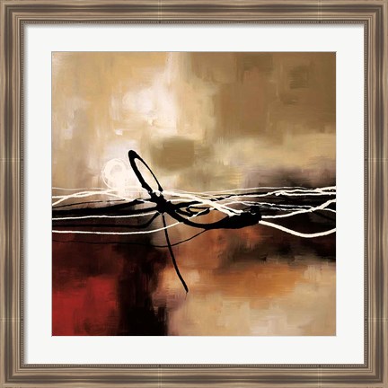 Framed Symphony in Red and Khaki II Print