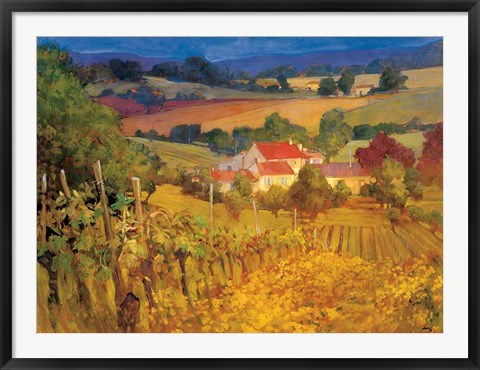 Framed Vineyard Hill Print