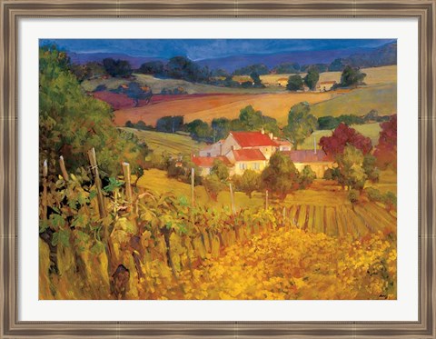 Framed Vineyard Hill Print