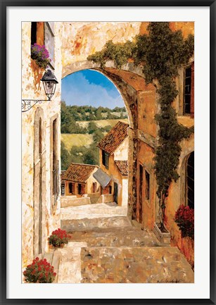 Framed Going Down to the Village Print