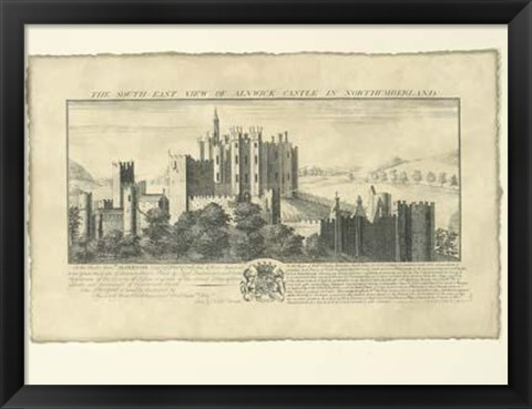 Framed Vintage Alnwick Castle Print