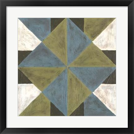 Framed Patchwork Tile IV Print