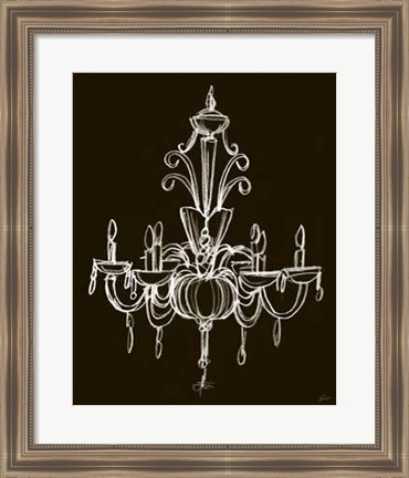 Framed Elegant Chandelier II Print