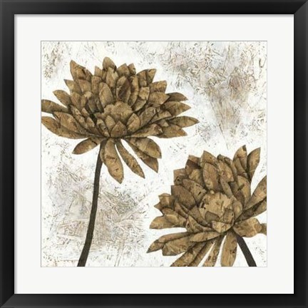 Framed White Washed Dahlias I Print