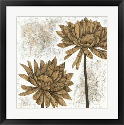 Framed White Washed Dahlias II Print