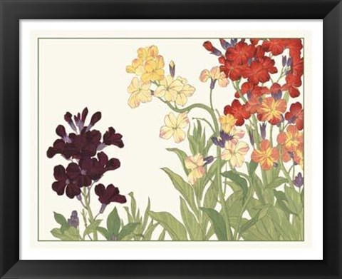 Framed Japanese Flower Garden I Print